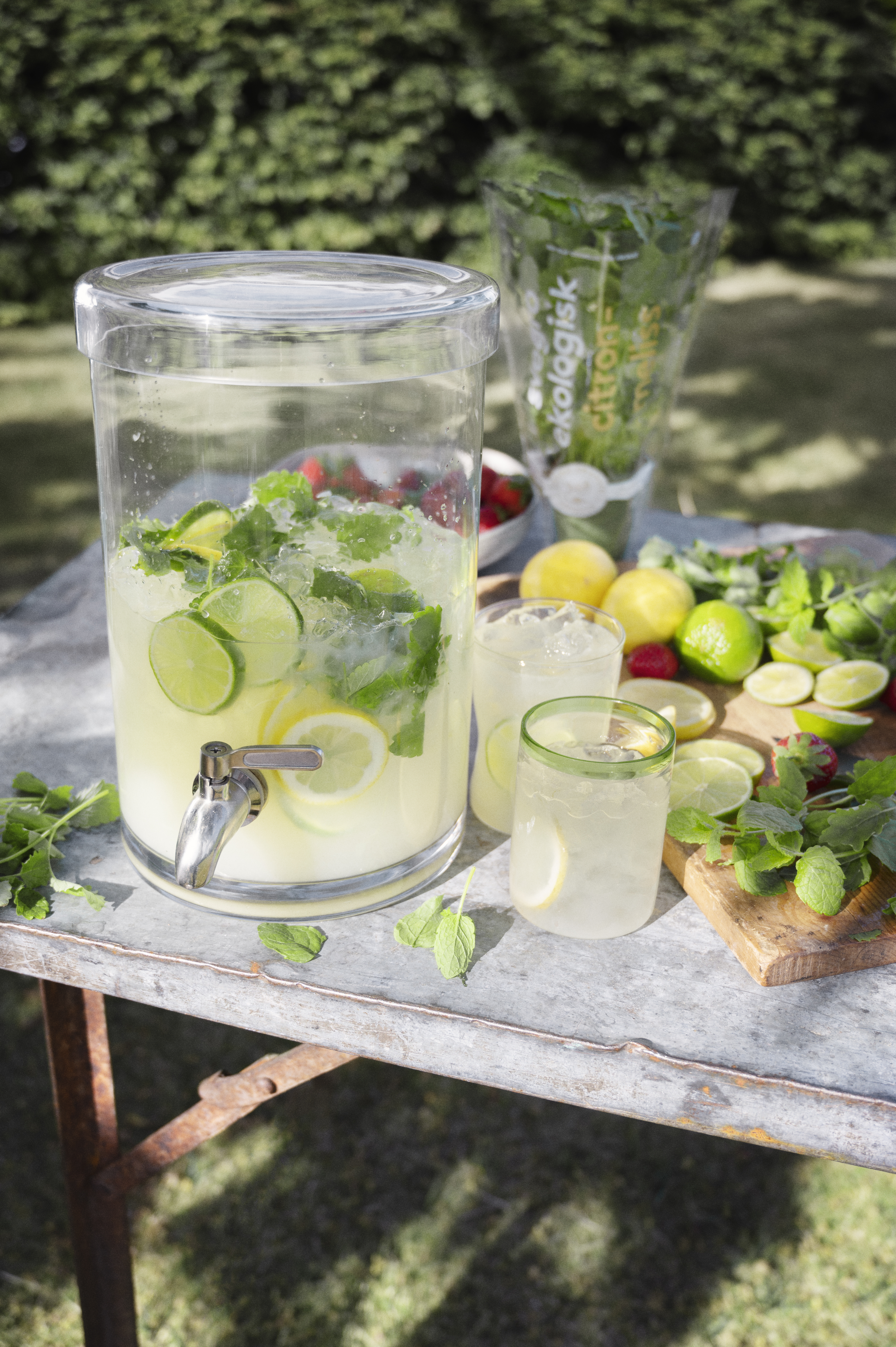 Syrlig citronlemonad med citronmeliss