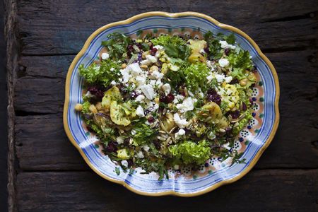 Potatissallad med fetaost och blomkål